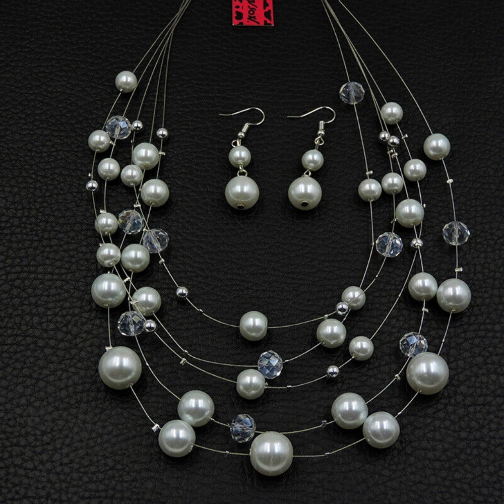 Betsey Johnson Faux Pearl Choker Necklace